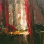 Czerwona zasłona, olej na płótnie, 80cm x 70cm, 2002r. [RK7]